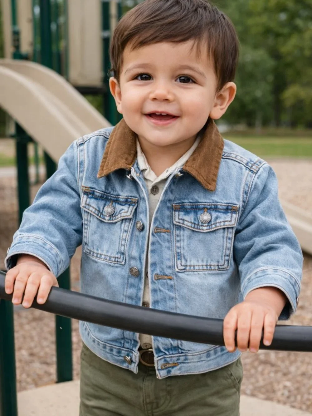 NWOT Cat & Jack Denim Jacket 18 Months | Baby Toddler Boy Light Wash Jean Jacket - Picture 2 of 3